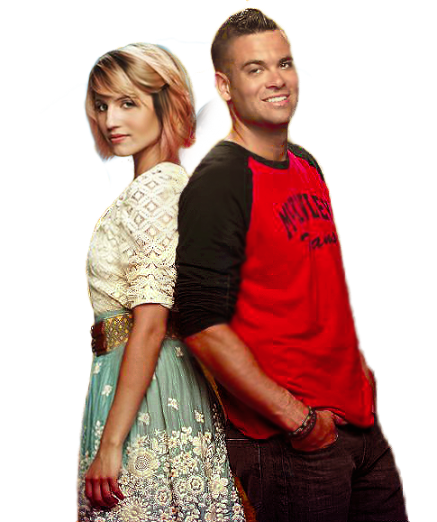 Glee Quinn and Puck PNG