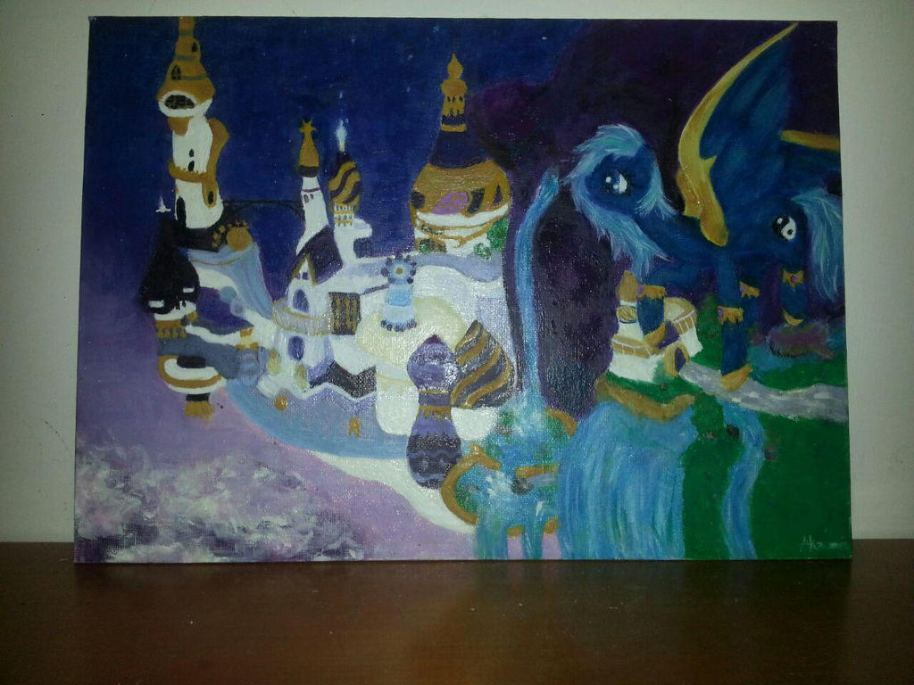 Canterlot Nights (Oil on canvas board)