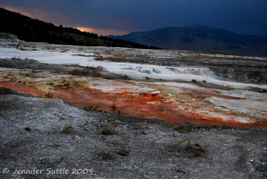 Mammoth Hot Springs Sunset