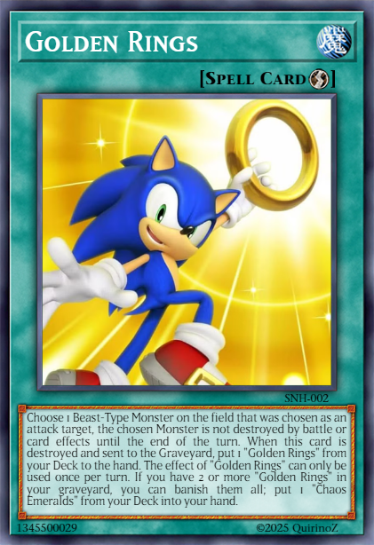 Sonic Gold Rings Writing Golden Rings (Sonic) | YuGiOh TCG by QuirinoZ on DeviantArt