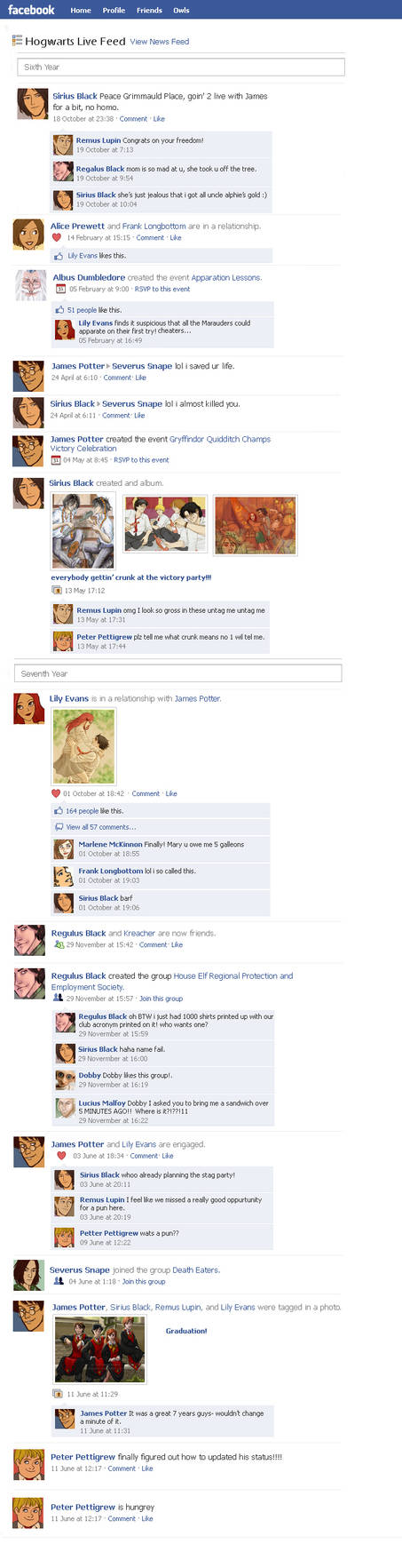 Marauders Facebook Timeline 3 by julvett