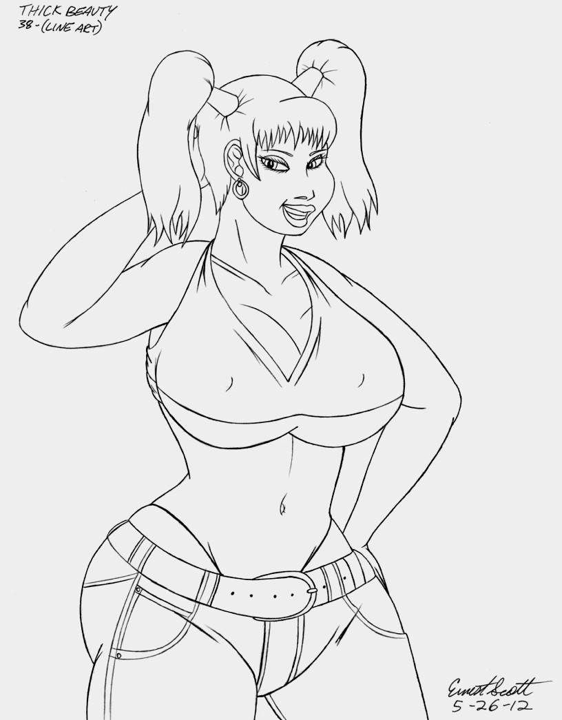 Thick Beauty 38- Line Art