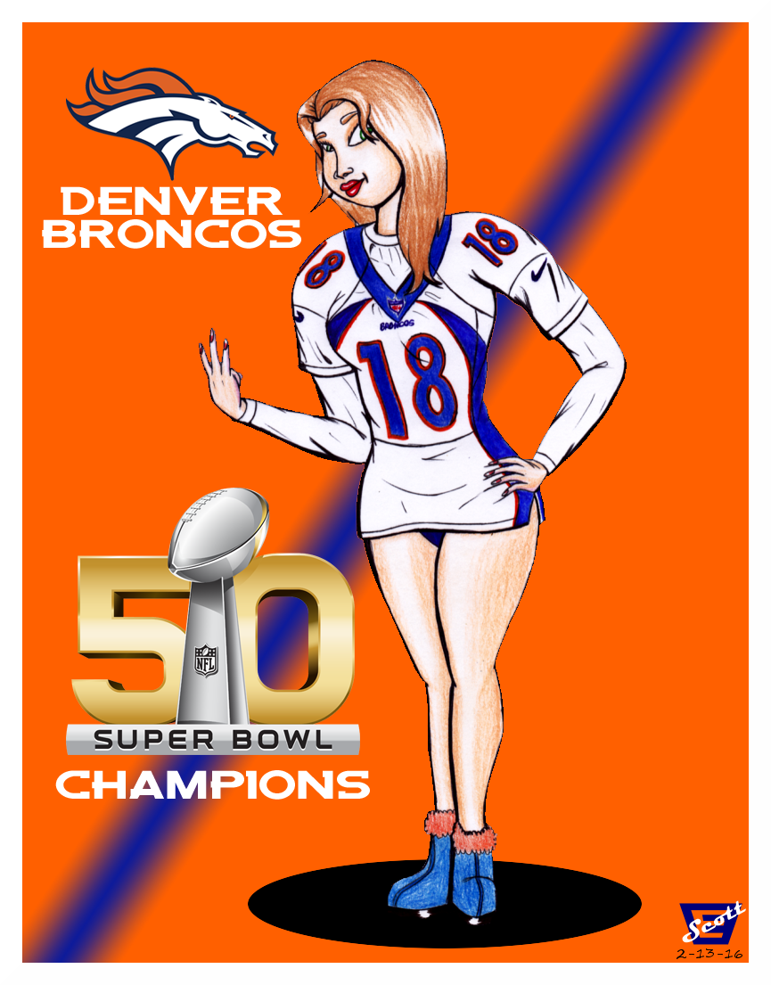 NFL Denver Broncos Caricature Super Bowl Shirt - High-Quality