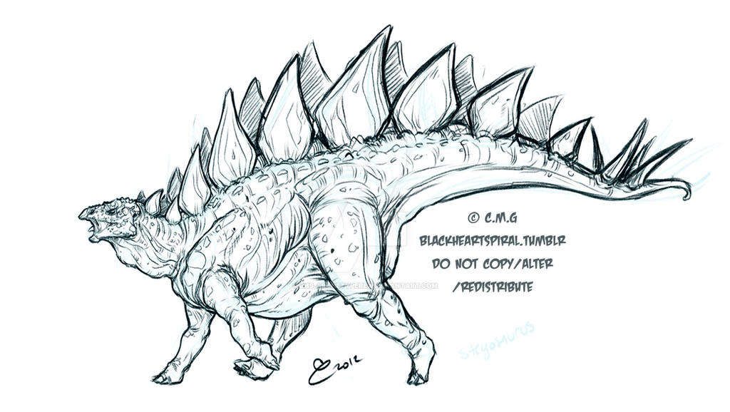 Commission sketch Stegosaurus