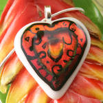 Abstract Dichroic Glass Heart by GlassArtSeasons