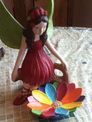 ceramic fairy with flower bowl