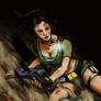 Lara Croft Sliding Down
