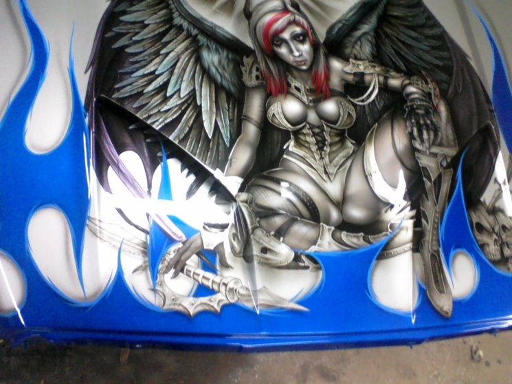 airbrushed dodge ram hood