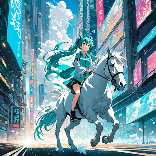 Miku Riding Dih Hatsune Miku riding a White Horse by FantasyStar125 on DeviantArt