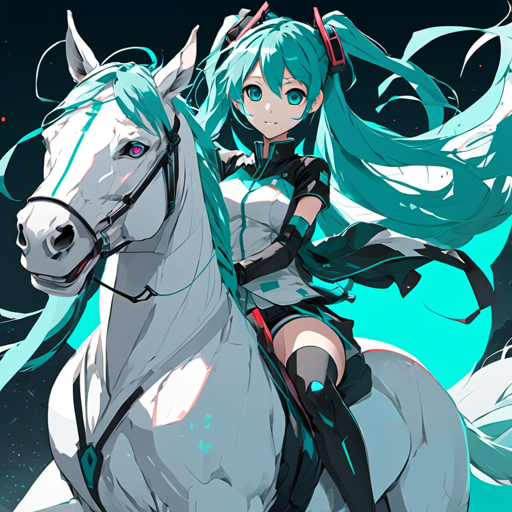 Miku Riding Dih Hatsune Miku riding a White Horse by FantasyStar125 on DeviantArt