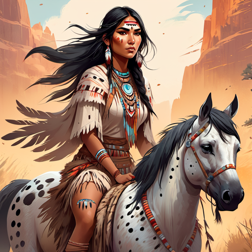 Native American Girl riding a Appaloosa by FantasyStar125 on DeviantArt
