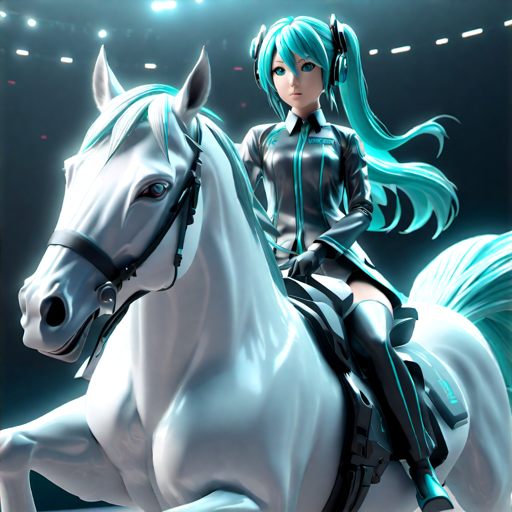 Miku Riding Dih Hatsune Miku riding a White Horse by FantasyStar125 on DeviantArt