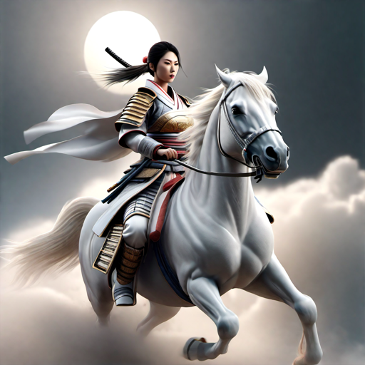 Female Samurai riding a White Horse by FantasyStar125 on DeviantArt