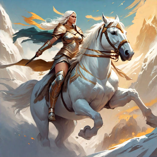 Amazon Warrior Fun Ride Amazon Warrior riding a White Horse by FantasyStar125 on DeviantArt