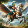 Amazon Warrior riding a Pegasus