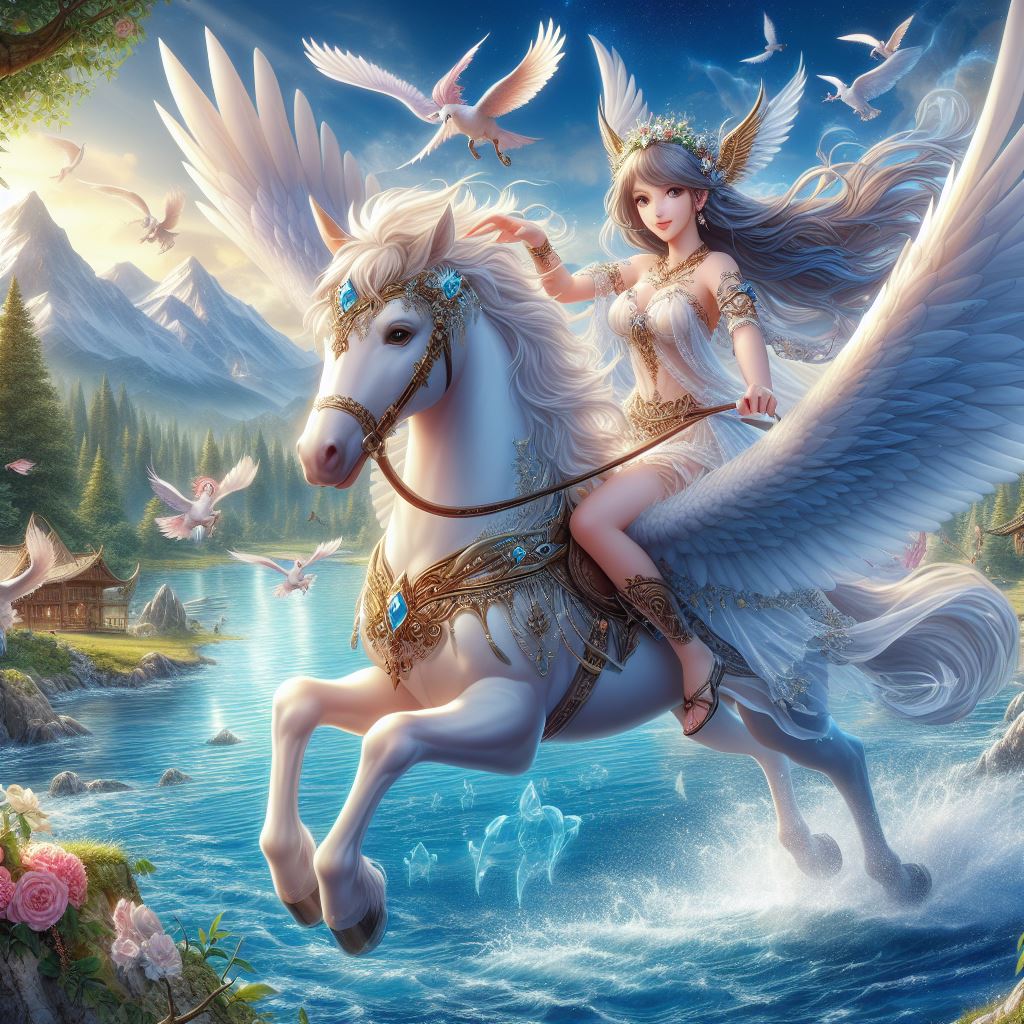 Pegasus Princess Rider Maiden riding a Pegasus by FantasyStar125 on DeviantArt