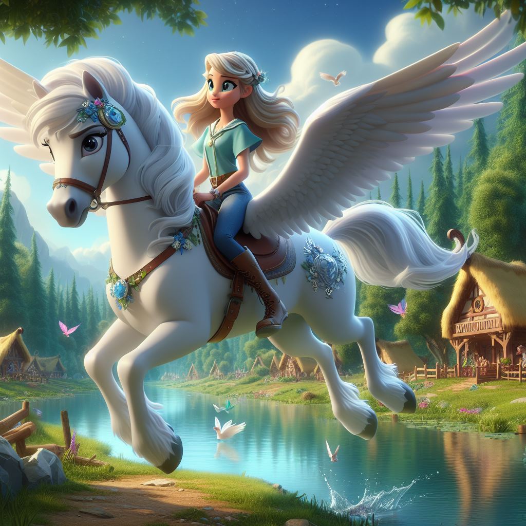 Pegasus Princess Rider Teenage Girl riding a Pegasus by FantasyStar125 on DeviantArt