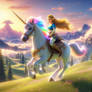 Princess Zelda riding a Unicorn