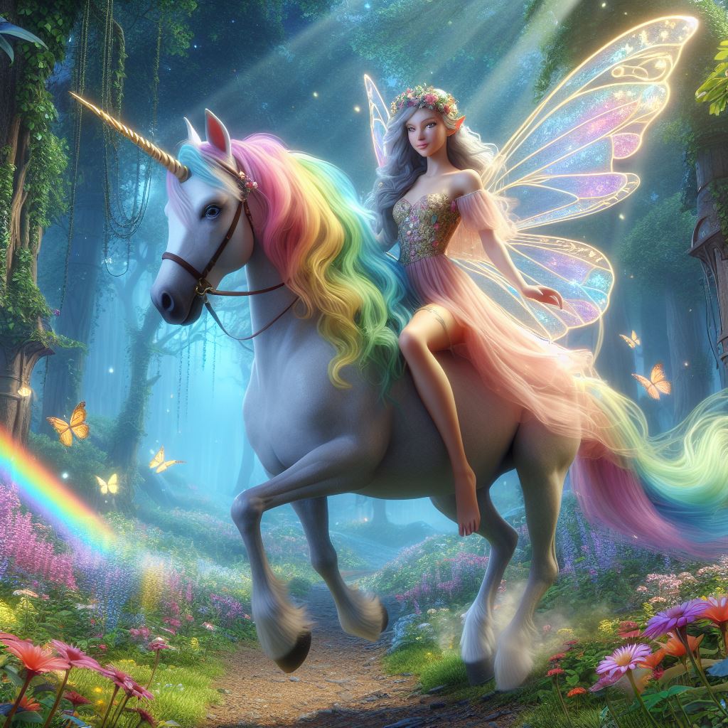 Fairy Riding Raven Fairy riding a Unicorn by FantasyStar125 on DeviantArt