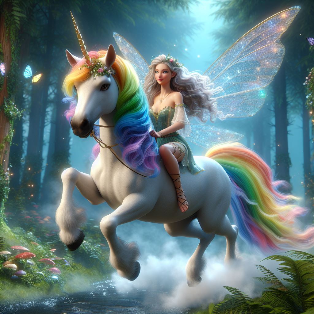 Fairy Riding Raven Fairy riding a Unicorn by FantasyStar125 on DeviantArt
