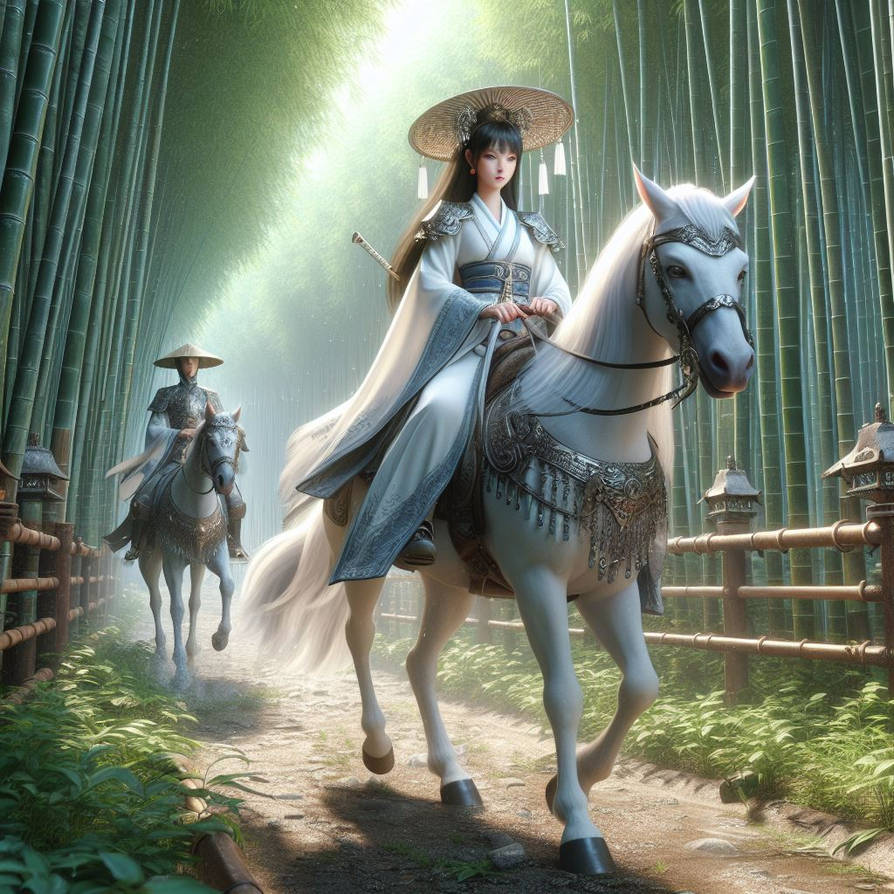 Chinese Log Riding Chinese Warrioress riding a White Horse by FantasyStar125 on DeviantArt