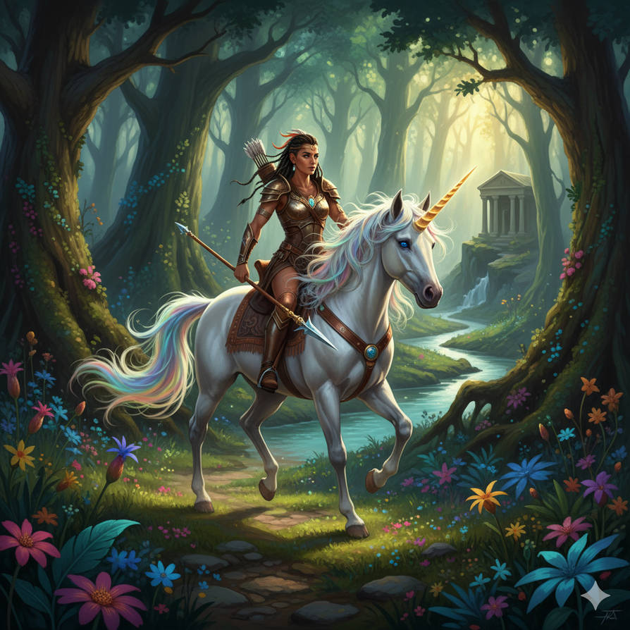 Amazon Deviantart Amazon Warrior riding a Unicorn by FantasyStar125 on DeviantArt