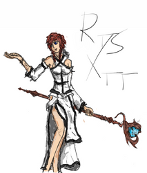 Mobile Sketch: Red-Haired Mage