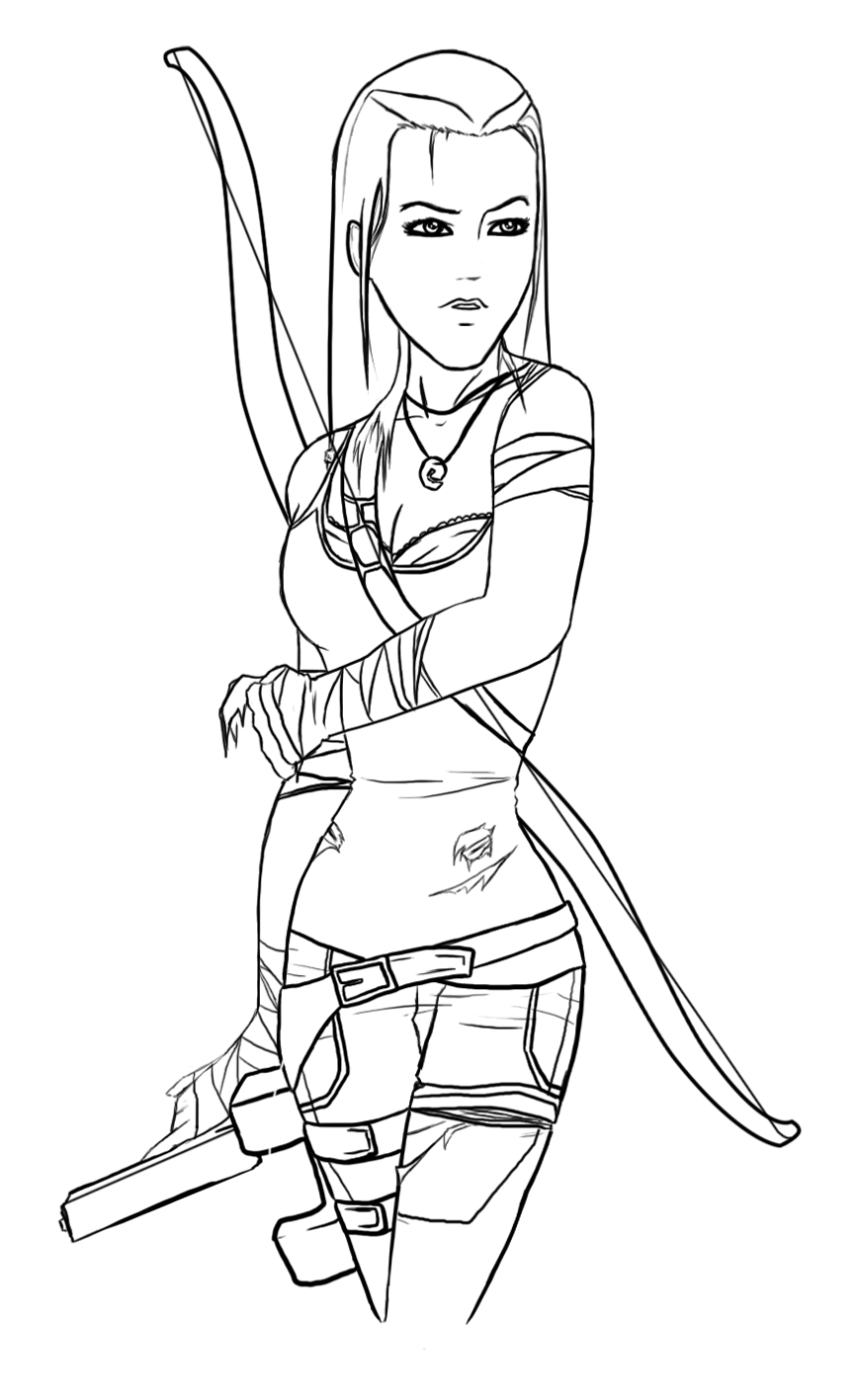 A survivor is born - Lara Croft Lineart