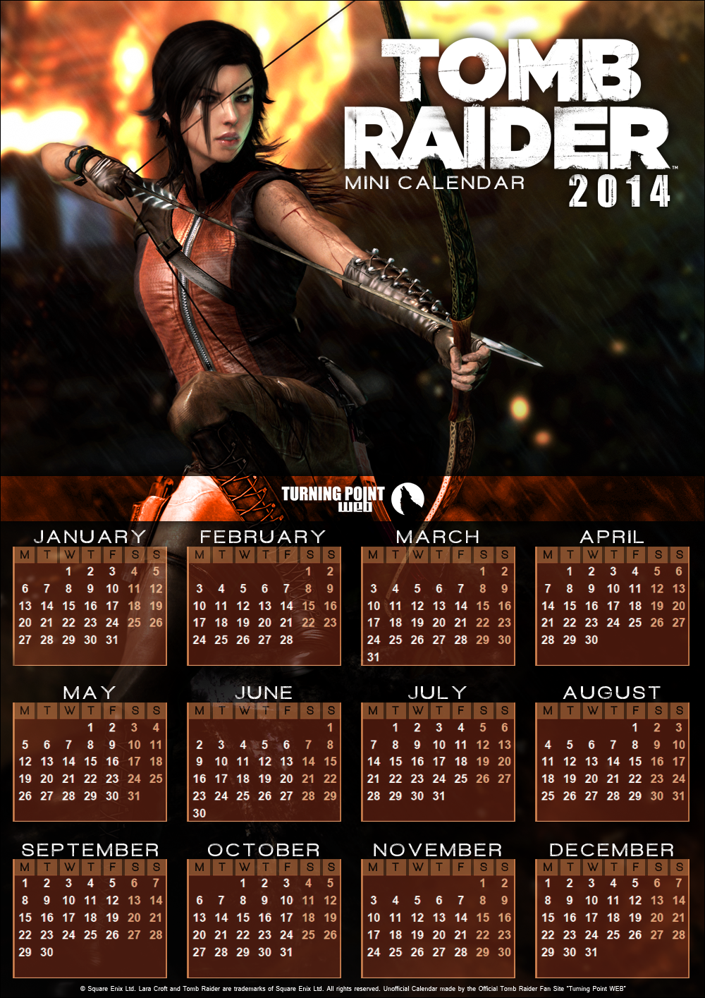 TPW - Unofficial 2014 Calendar - Tomb Raider 2013