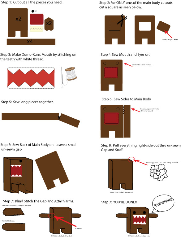 Domo-Kun Plushie Making Guide