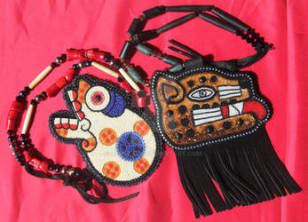 Beaded Medallion on the left for sale.