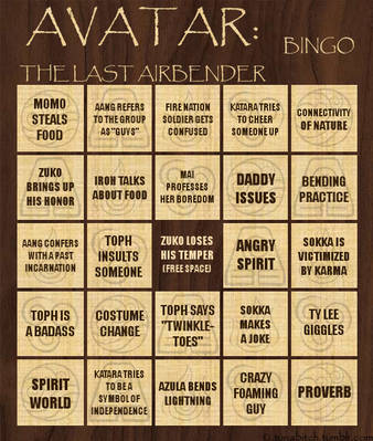 Avatar Bingo Card 3 of 3