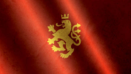 Golden Lion Realistic Flag Wallpaper 1 - Macedonia