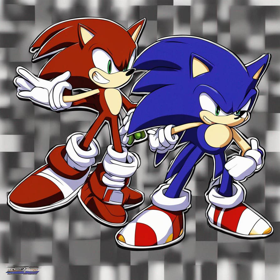 Red sonic and normal sonic by sonic101246 on DeviantArt