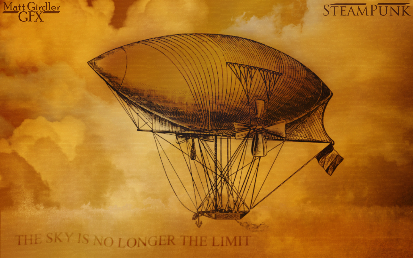 SteamPunk dirigible wallpaper