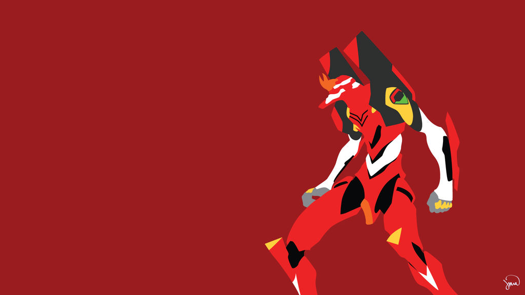 Eva 02 (Neon Genesis Evangelion) Minimalism by greenmapple17 on DeviantArt