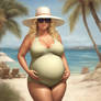 Photorealistic pregnant obese tall very big breast