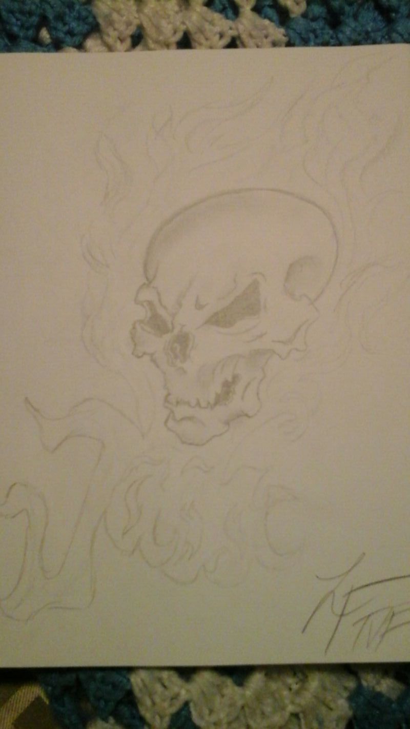 Flaming Skull concept tattoo