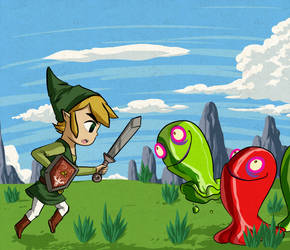 Link's Battle with Chuchu's by Snow-Bunniintendo