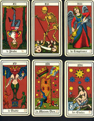 French Tarot Cards 12-17
