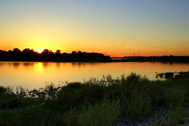 Sunset at Vistula river