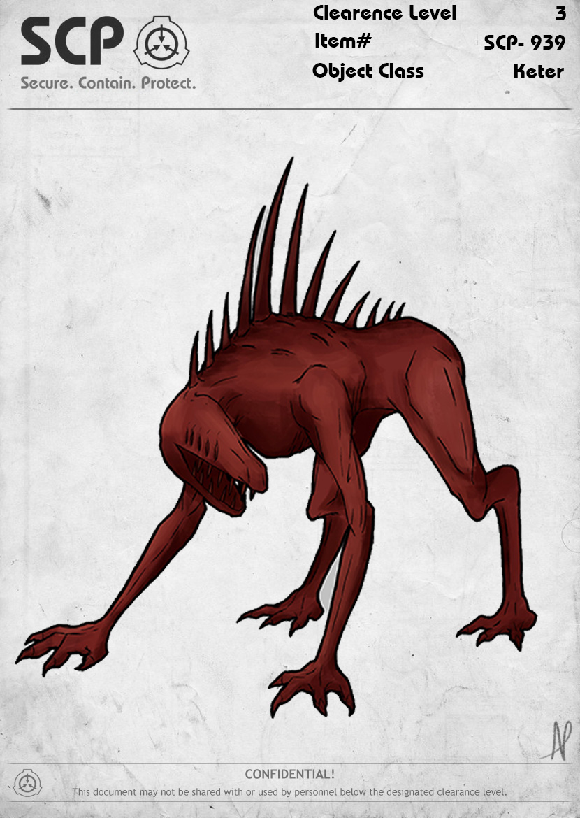 SCP-939 With many voices  Scp, Scp cb, Creature drawings