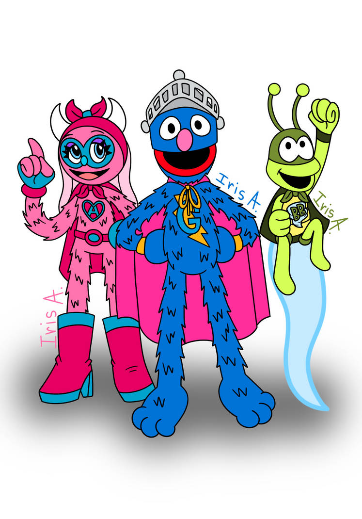 Super Grover and Gang in Colored by IrisAcevesAndFriends on DeviantArt