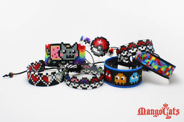 Revamped Hama beads cuff bracelets