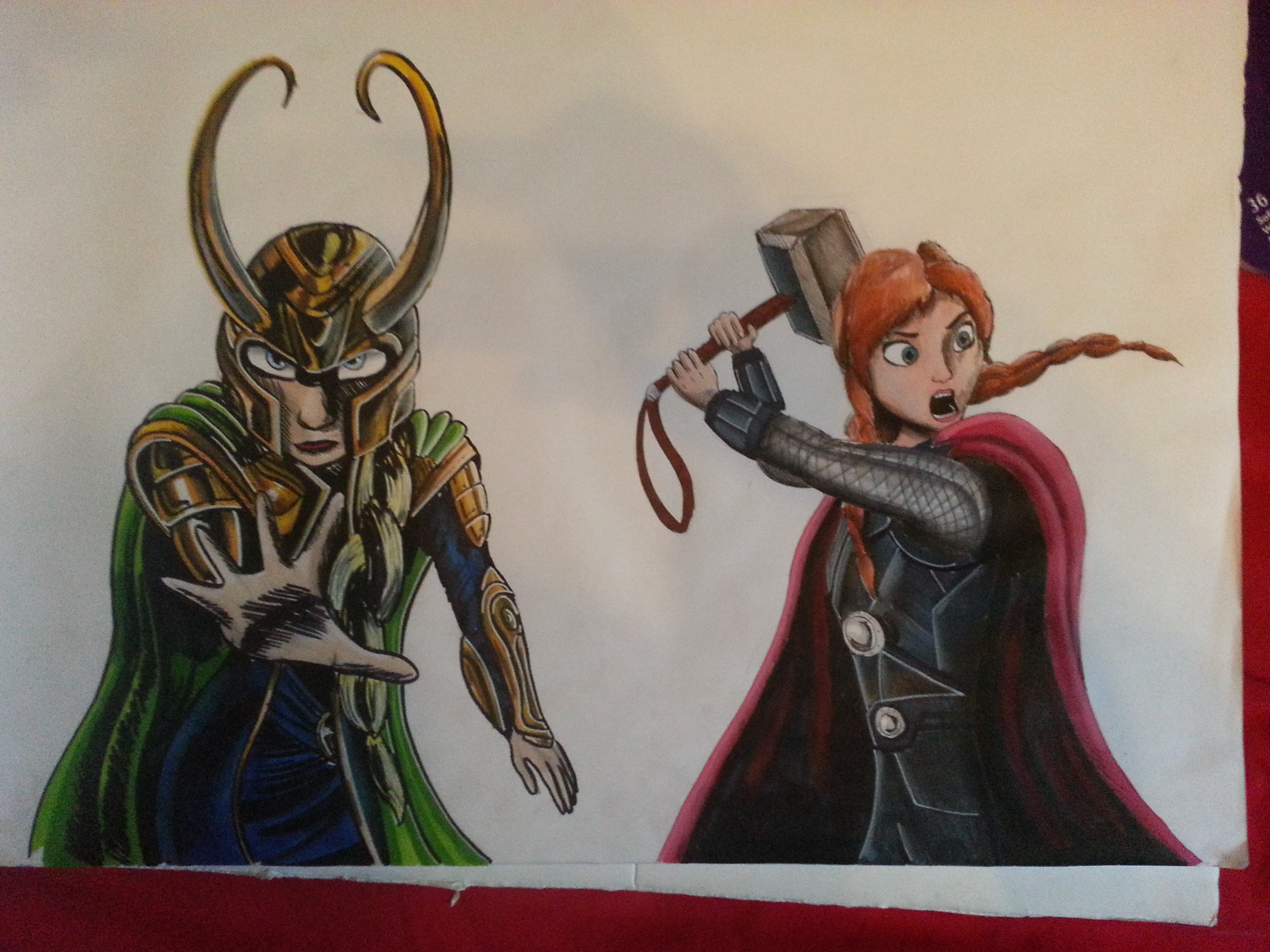 Elsa/Loki and Anna/Thor