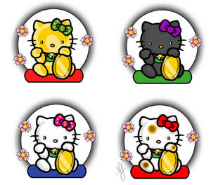 Maneki Kitty Tattoo Flash