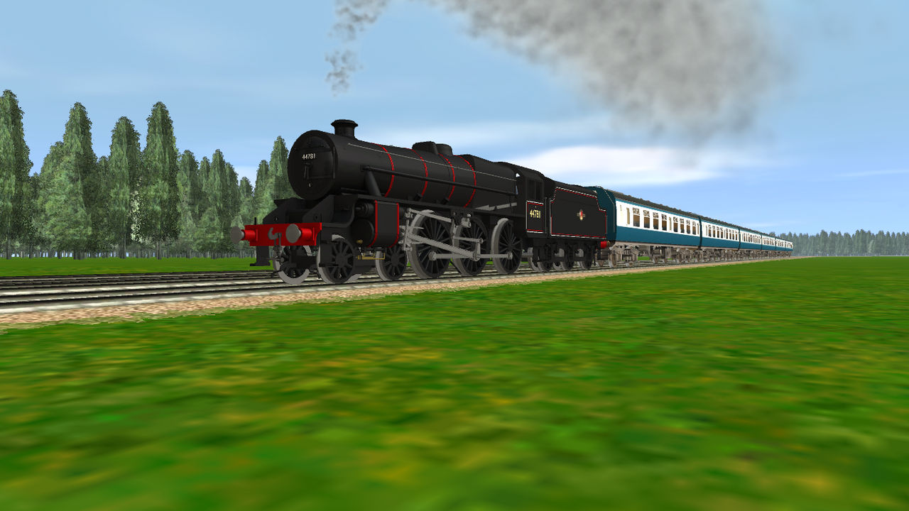 An LMS Black 5 pulling a passenger train by FlyingFoxandBambi on DeviantArt