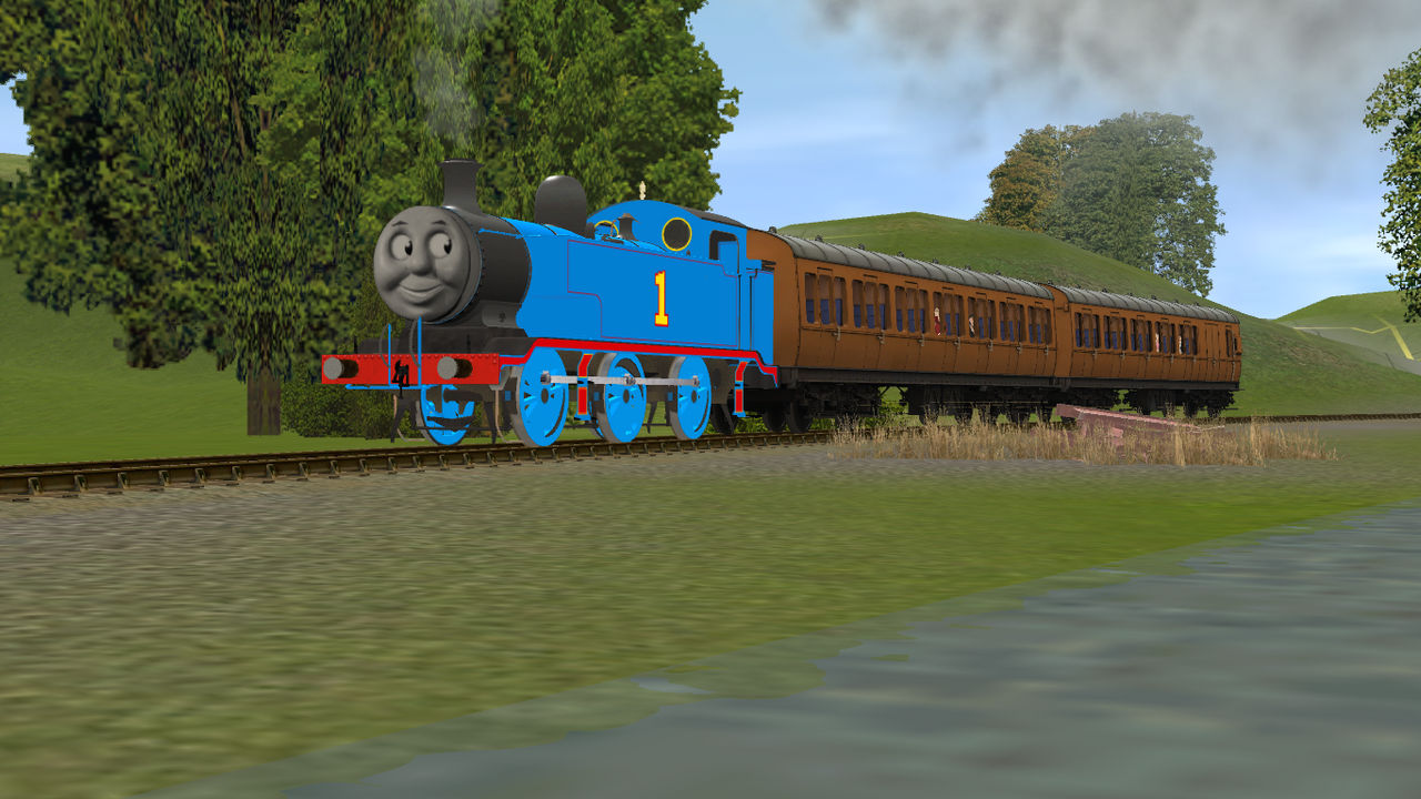 Thomas pulling Annie and Clarabel (Trainz) by FlyingFoxandBambi on ...