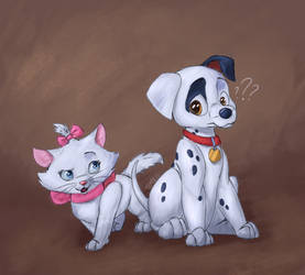 Marie and Patch (Fanart Disney crossover)