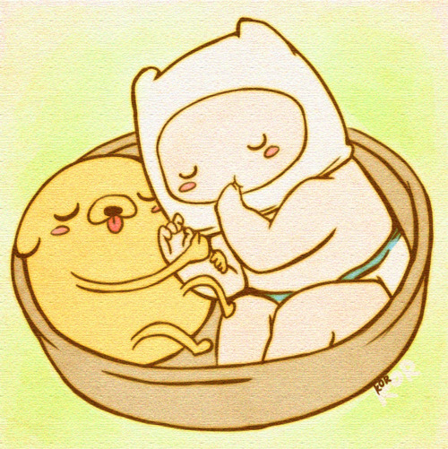 Baby Finn and Jake from Adventure Time